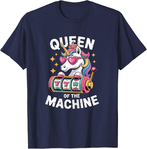 Cute Slot Machine Queen Casino Gambling Poker Player T-Shirt - T-Shirt | Navy