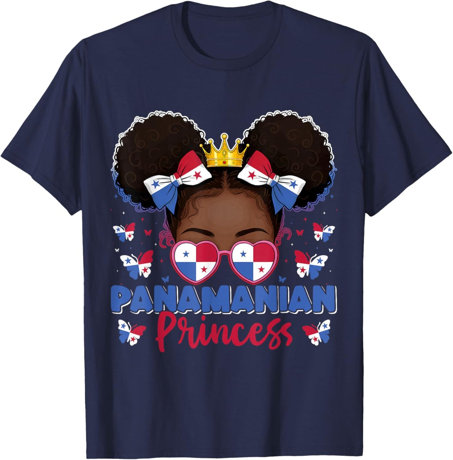 Panamanian Princess Panama Flag Proud Panameña Women Kids T-Shirt - T-Shirt | Navy