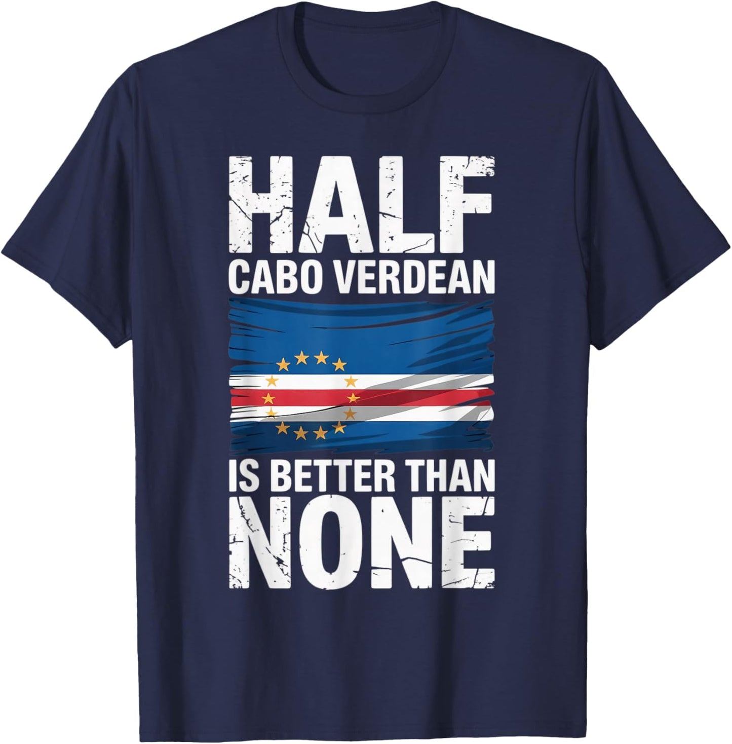 Cabo Verde Flag Pride Verdian Half Cape Verde T-Shirt - T-Shirt | Navy