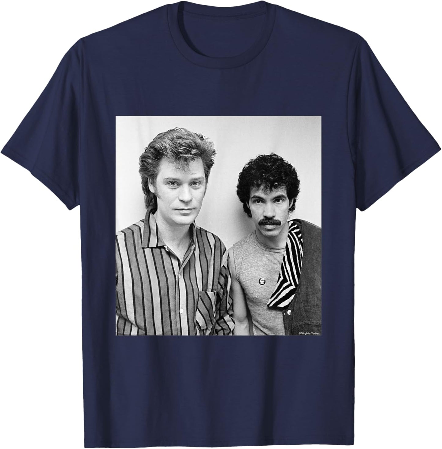 Daryl Hall & John Oates Maneater Pop Duo by Virginia Turbett T-Shirt - T-Shirt | Navy