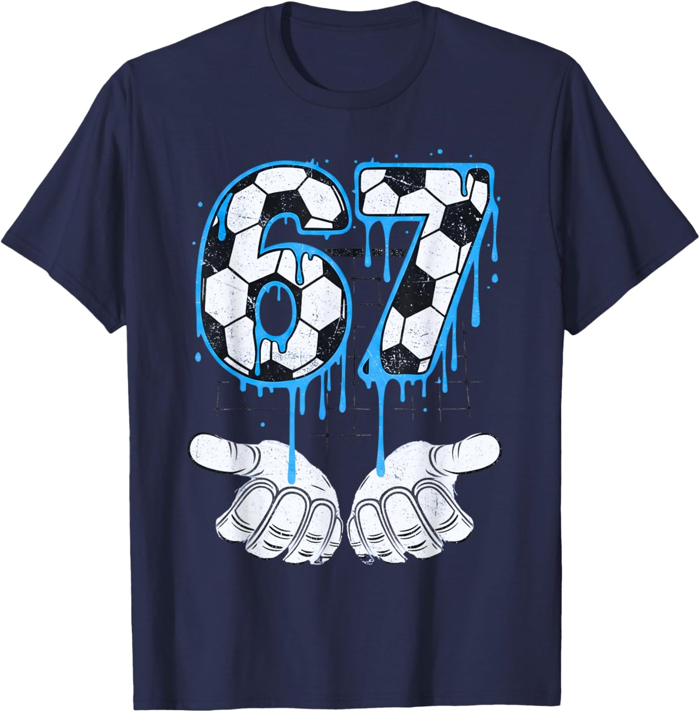 67 Soccer Drip Six Seven Soccer Drip Boys Youth Soccer T-Shirt - T-Shirt | Navy