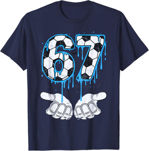 67 Soccer Drip Six Seven Soccer Drip Boys Youth Soccer T-Shirt - T-Shirt | Navy
