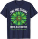 End The Stigma Green Flower Mental Health Matters Awareness T-Shirt - T-Shirt | Navy