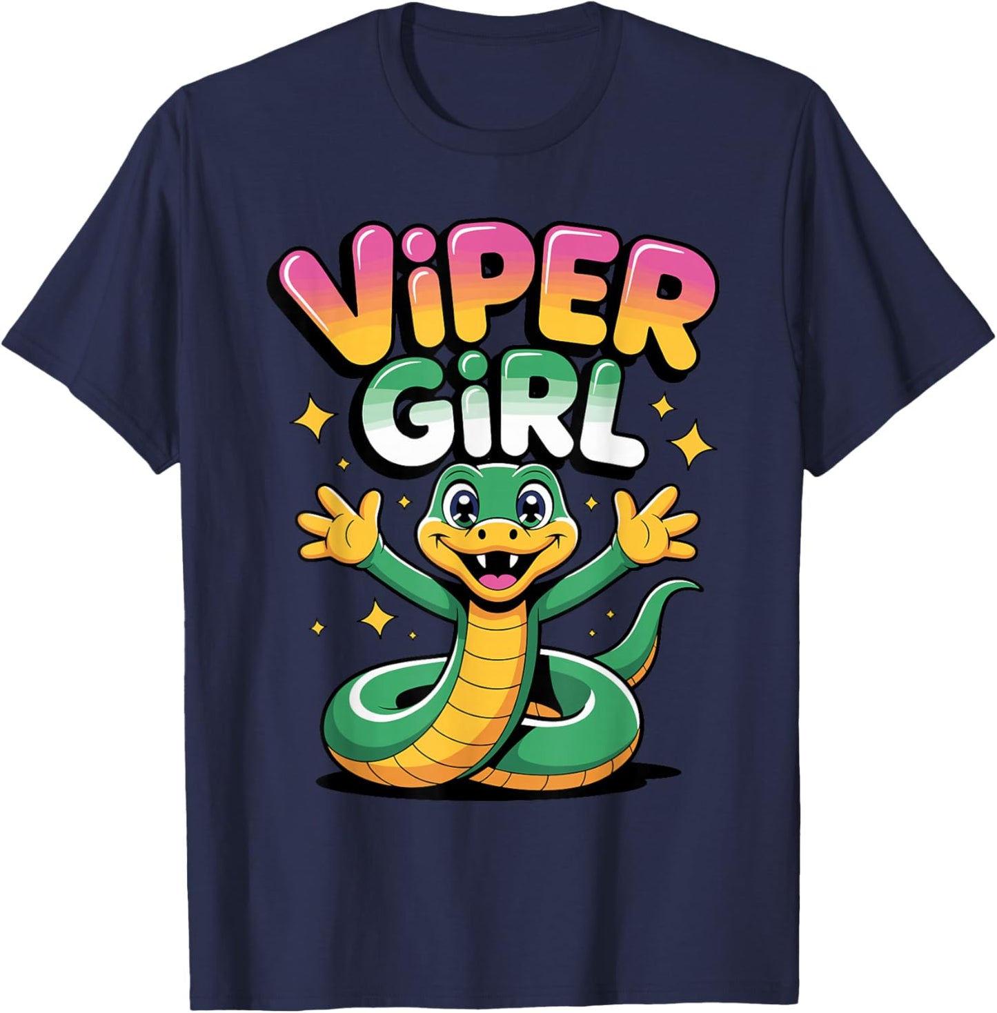 Fun Bold Modern Cold Blooded Vintage Snake Coiled Viper T-Shirt - T-Shirt | Navy