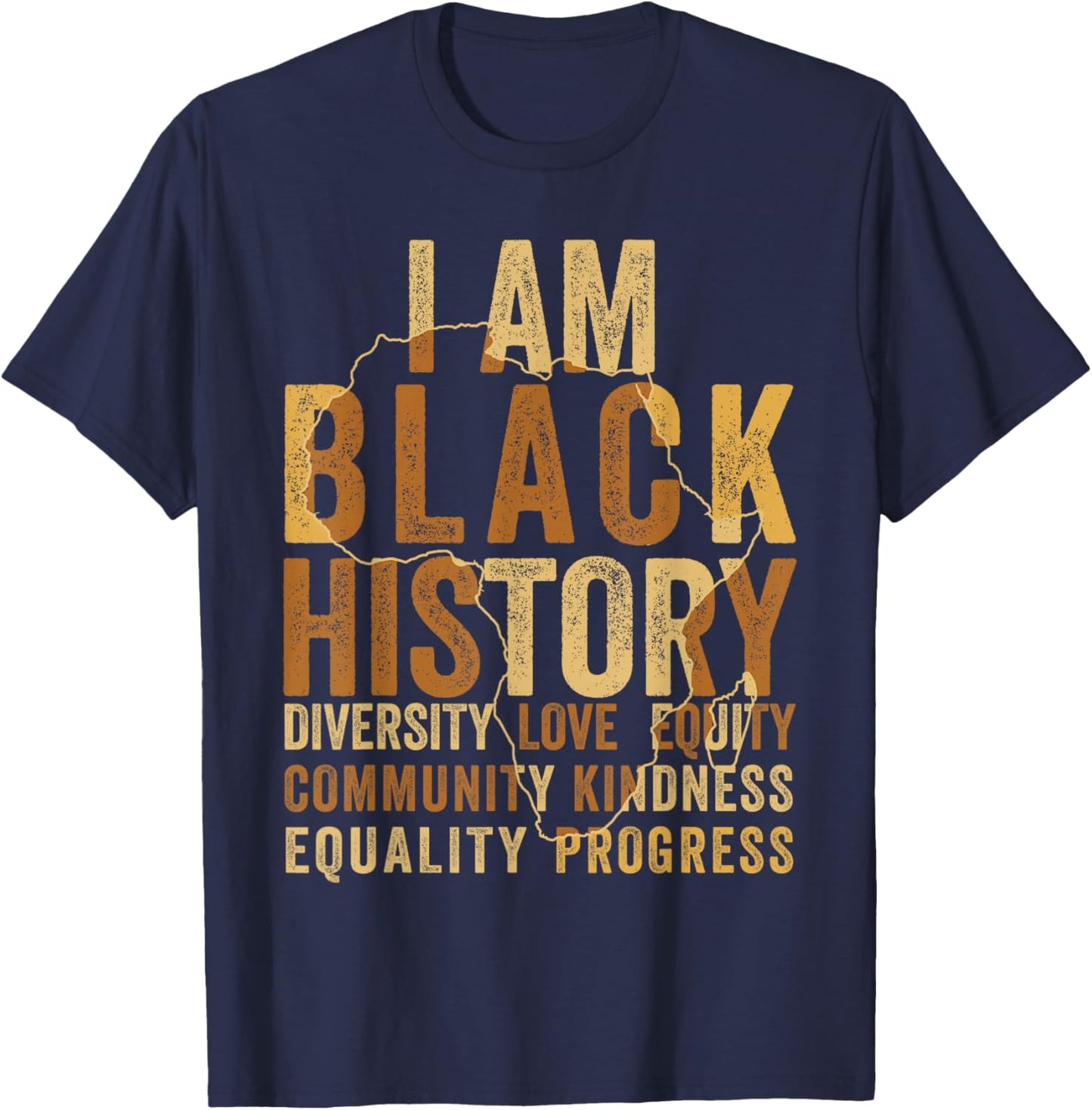 Black History Month Shirt Men Women Afro African Map Pride T-Shirt - T-Shirt | Navy