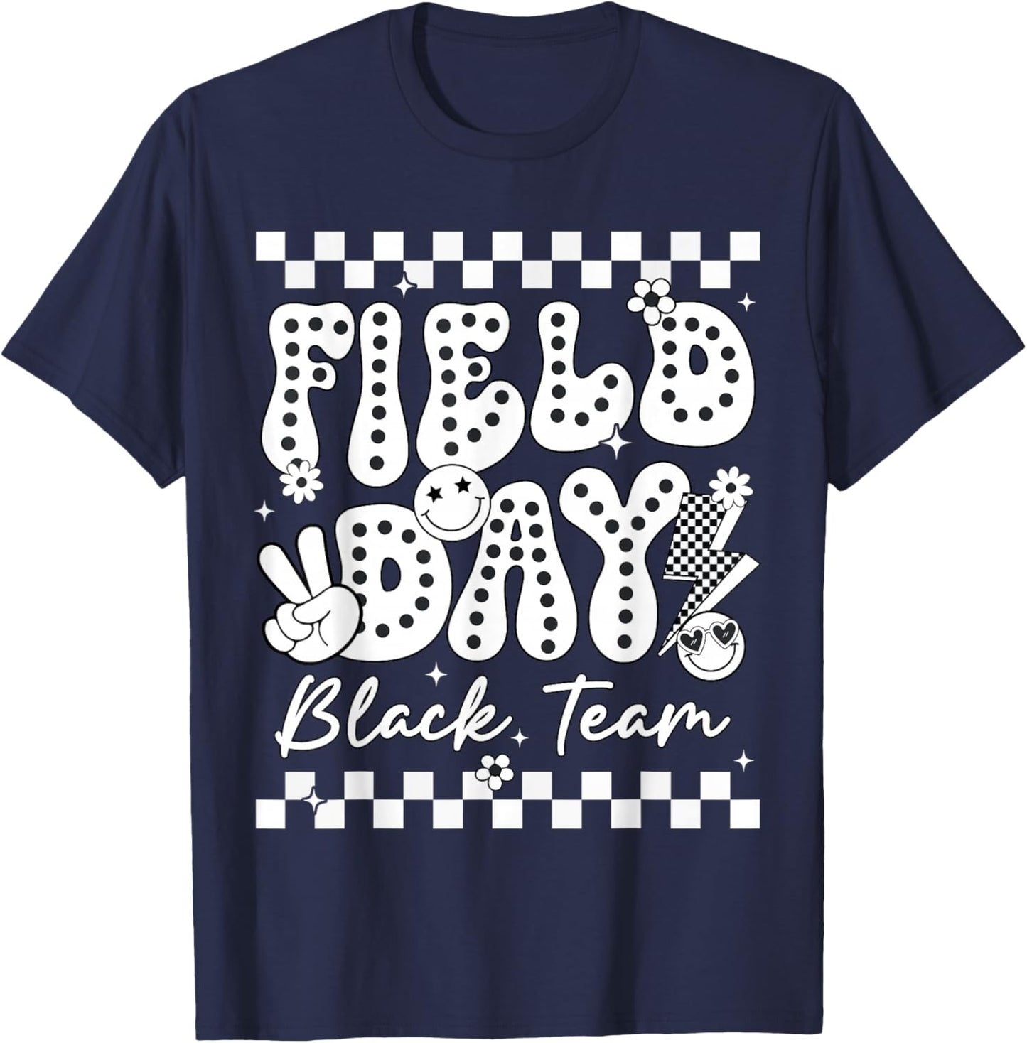Field Day Black Team Color Game Competition Men Women Kid T-Shirt - T-Shirt | Navy