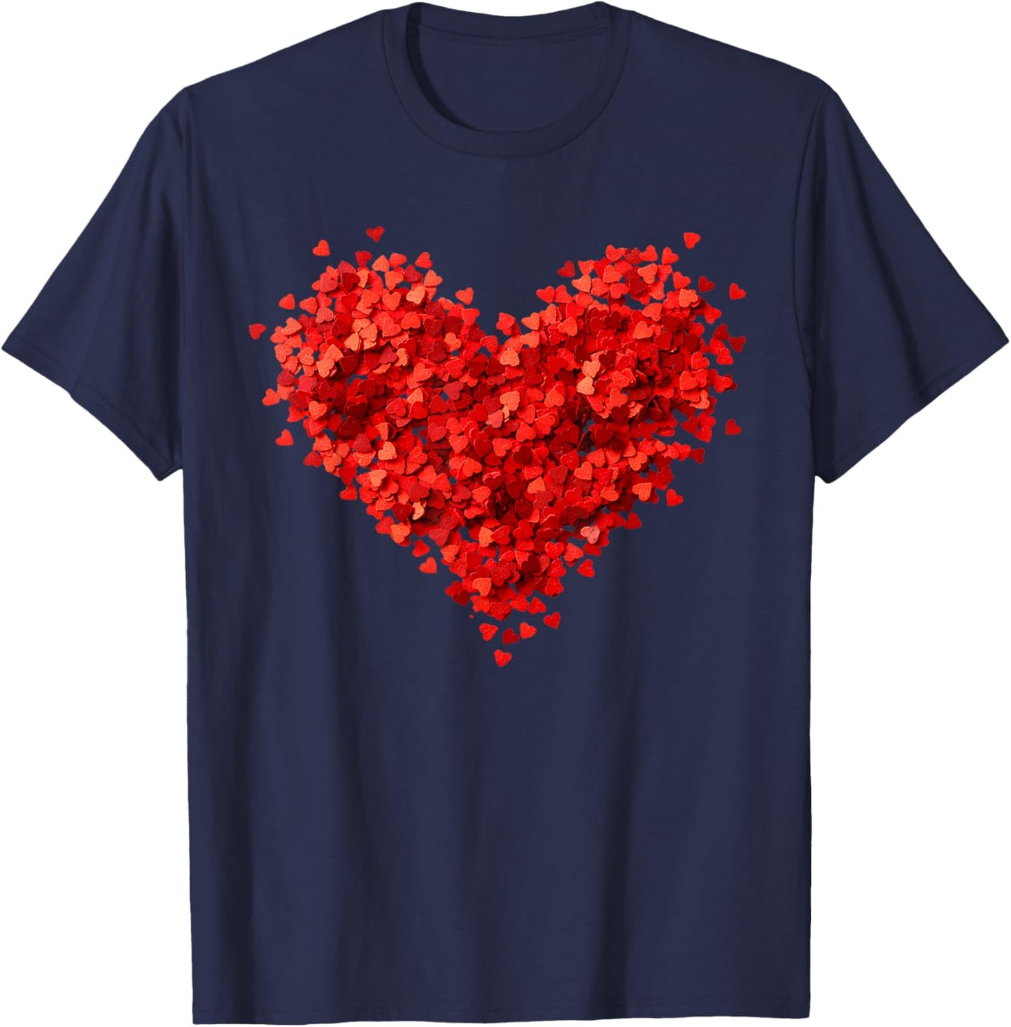 Heart Valentine Love Couple Boys Girls Men Women T-Shirt - T-Shirt | Navy