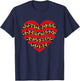 Red Leopard Stripe Heart – Bold Valentine Love Design T-Shirt - T-Shirt | Navy