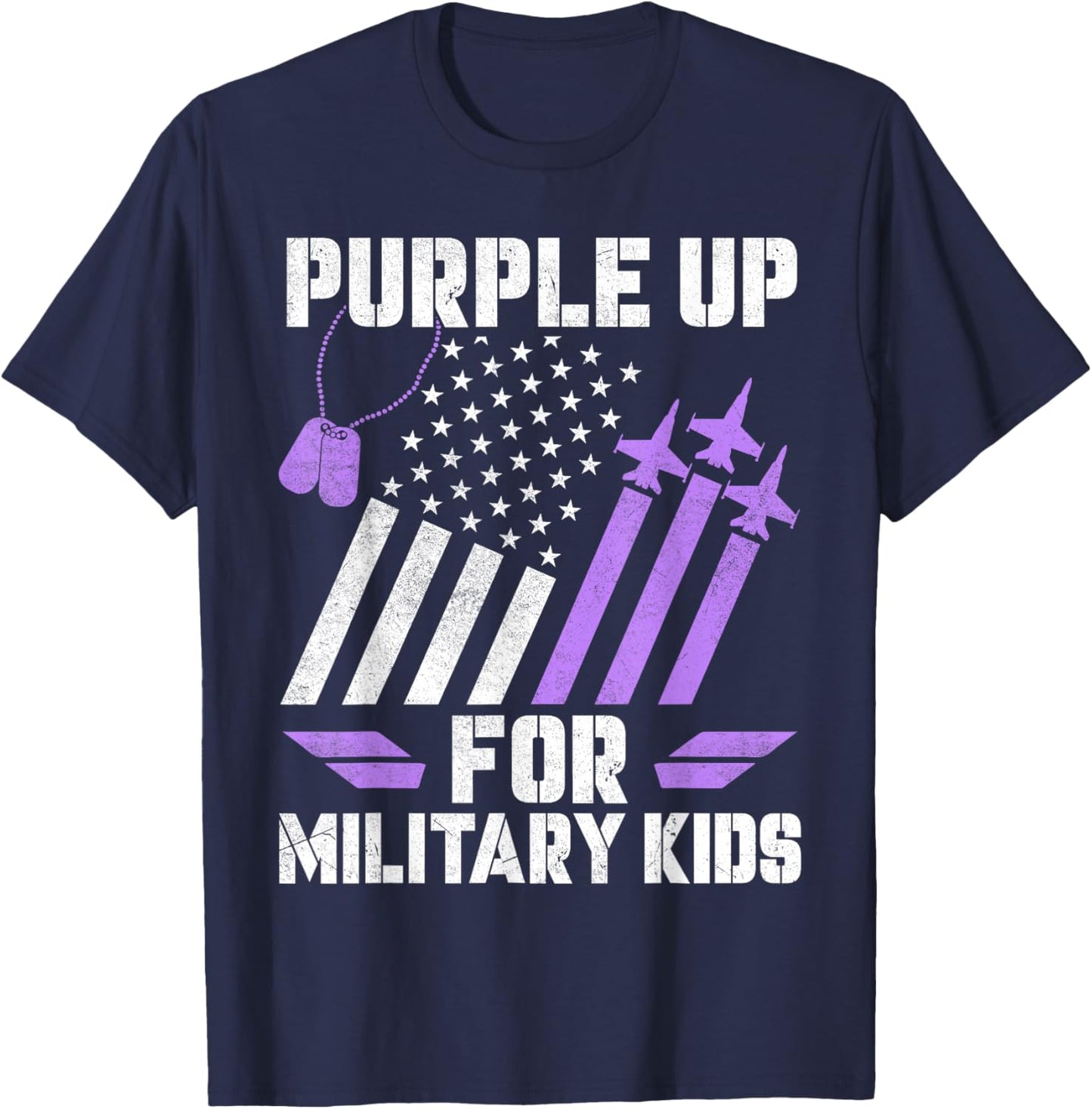 Month of The Military Child Purple Up for Military Kids T-Shirt - T-Shirt | Navy