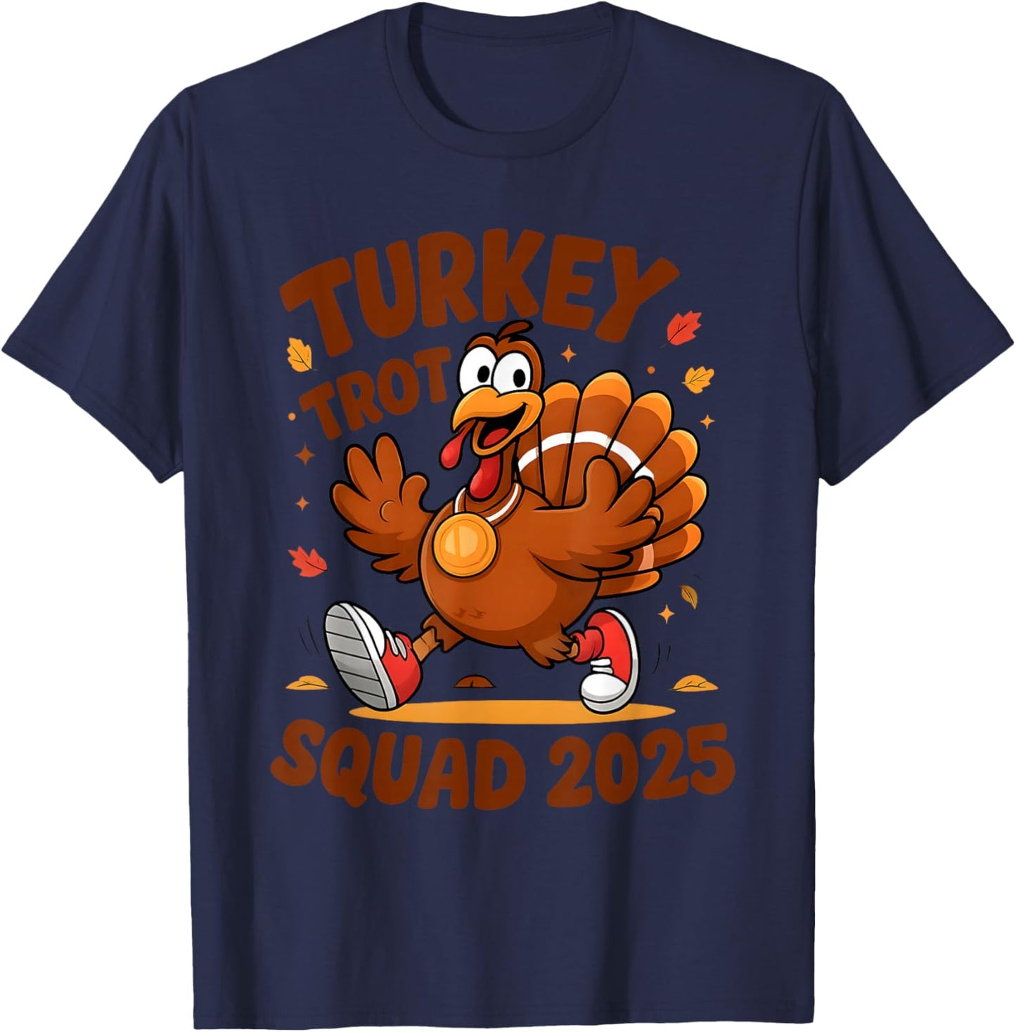 Matching Thanksgiving Running Trot Squad Turkey Squad 2025 T-Shirt - T-Shirt | Navy