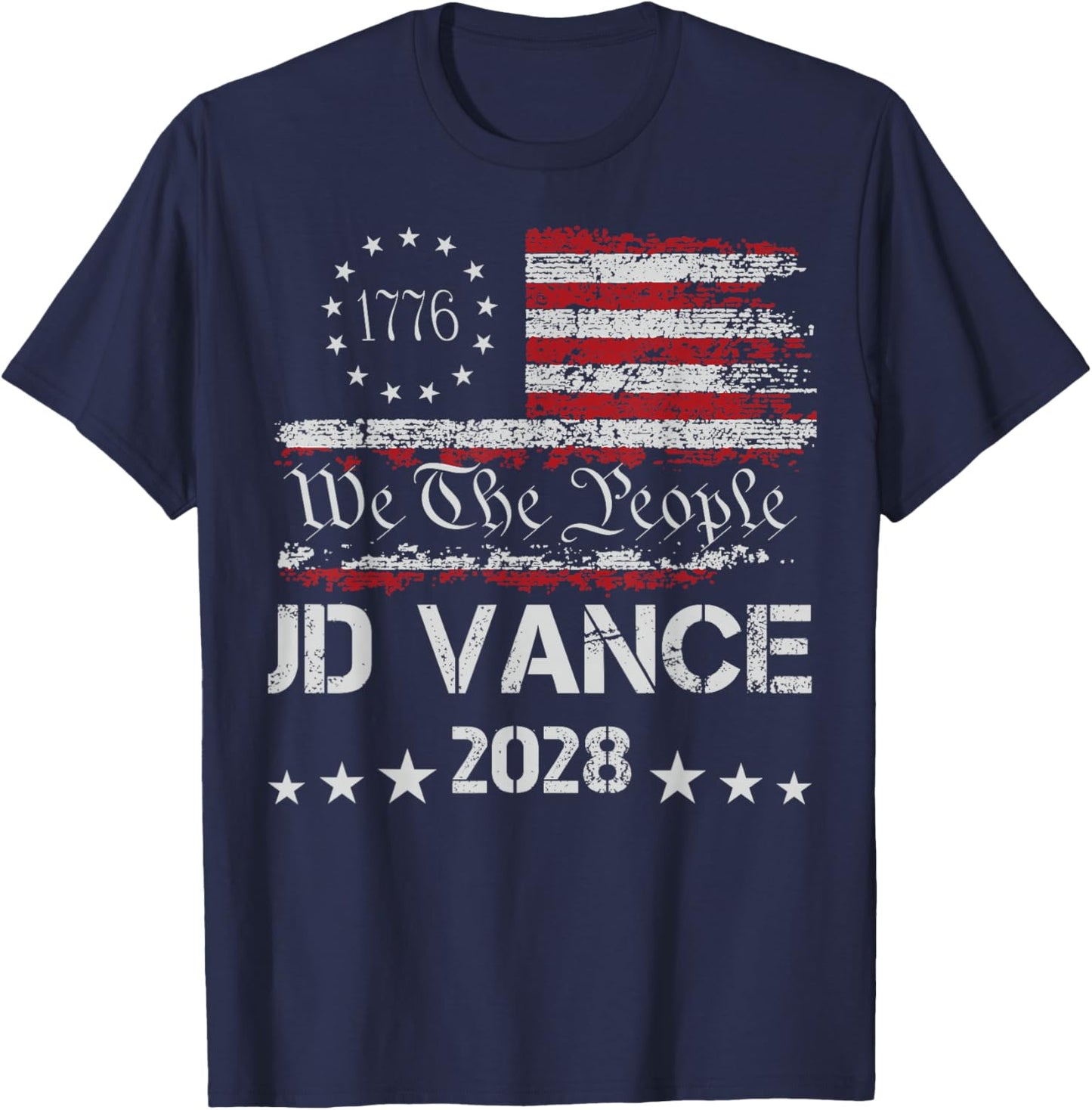 Vance 2028 President 48 US Flag Election We The People 1776 T-Shirt - T-Shirt | Navy