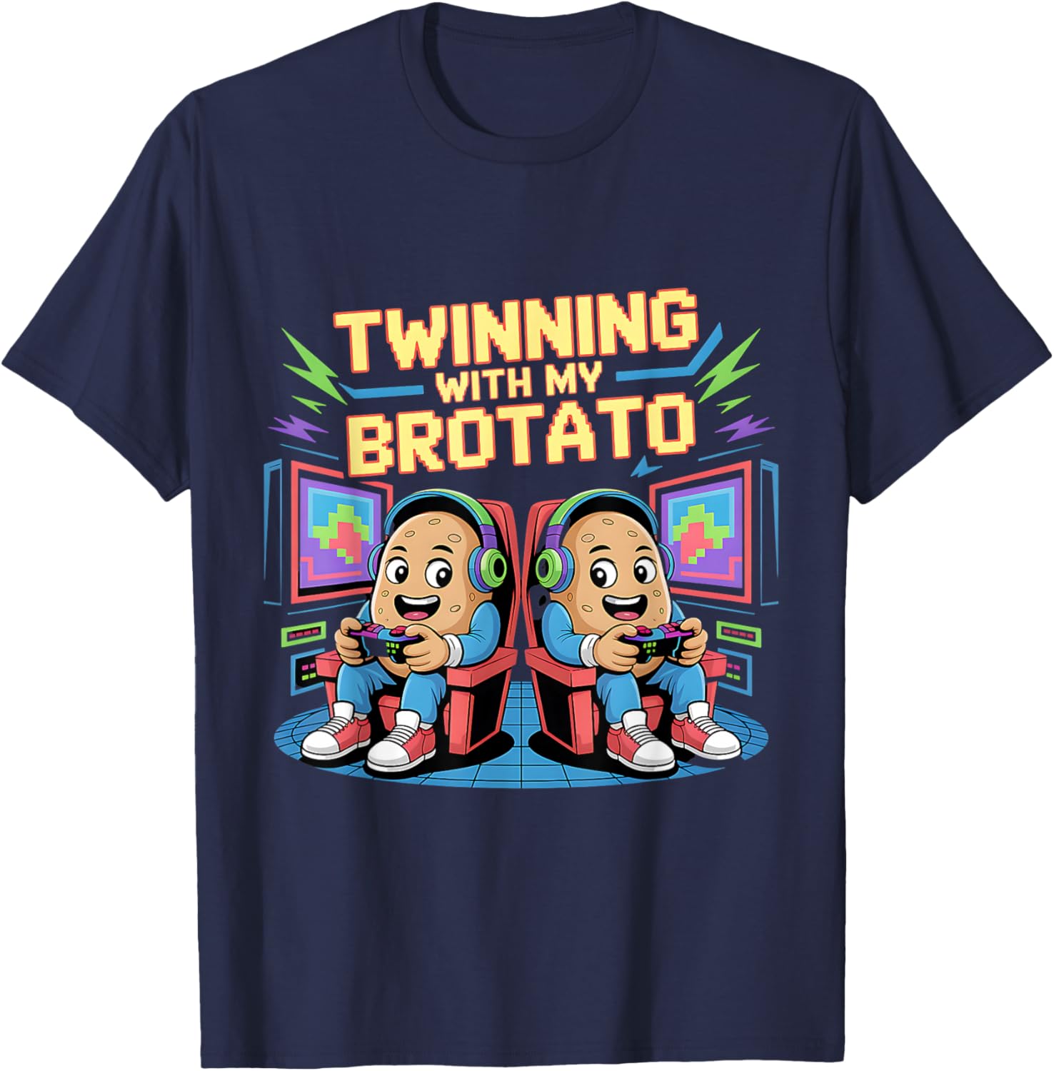 Twinning with My Brotato T-Shirt - T-Shirt | Navy