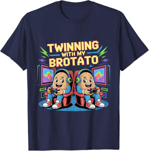 Twinning with My Brotato T-Shirt - T-Shirt | Navy