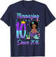 Awesome Since 2016 10 Year Old Black Mermaid Birthday T-Shirt - T-Shirt | Navy