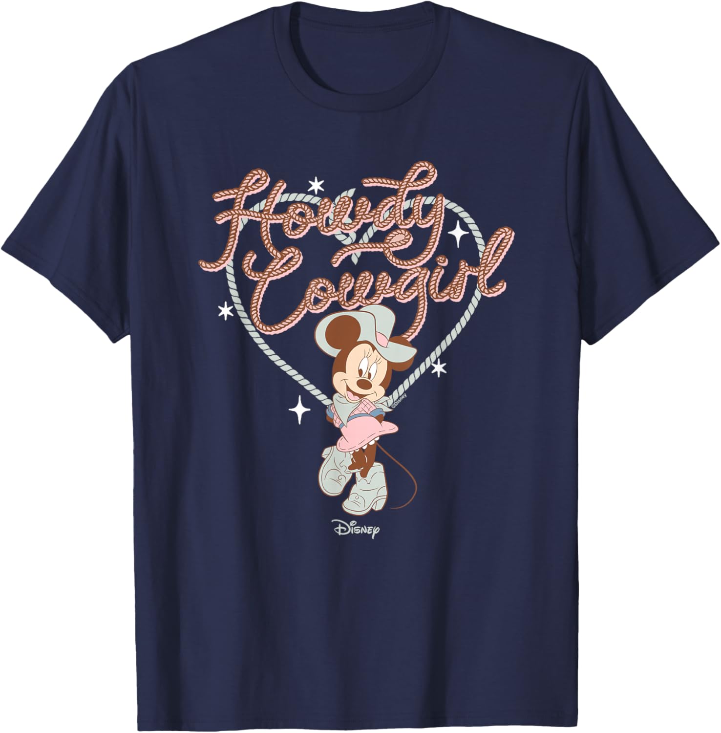 Disney Minnie Mouse Howdy Cowgirl Western Retro T-Shirt - T-Shirt | Navy