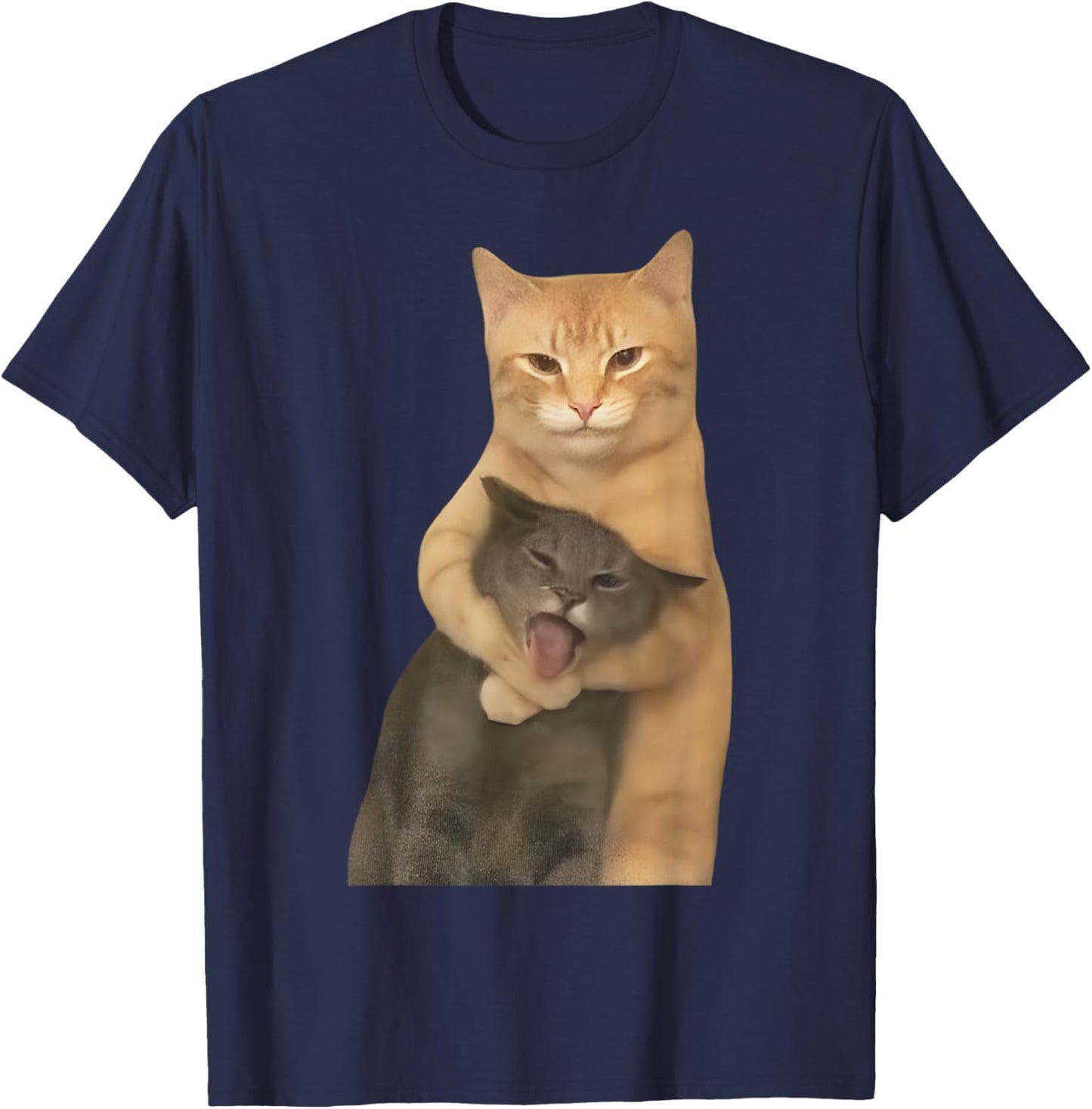 Fighting Cat Memes T-Shirt - T-Shirt | Navy