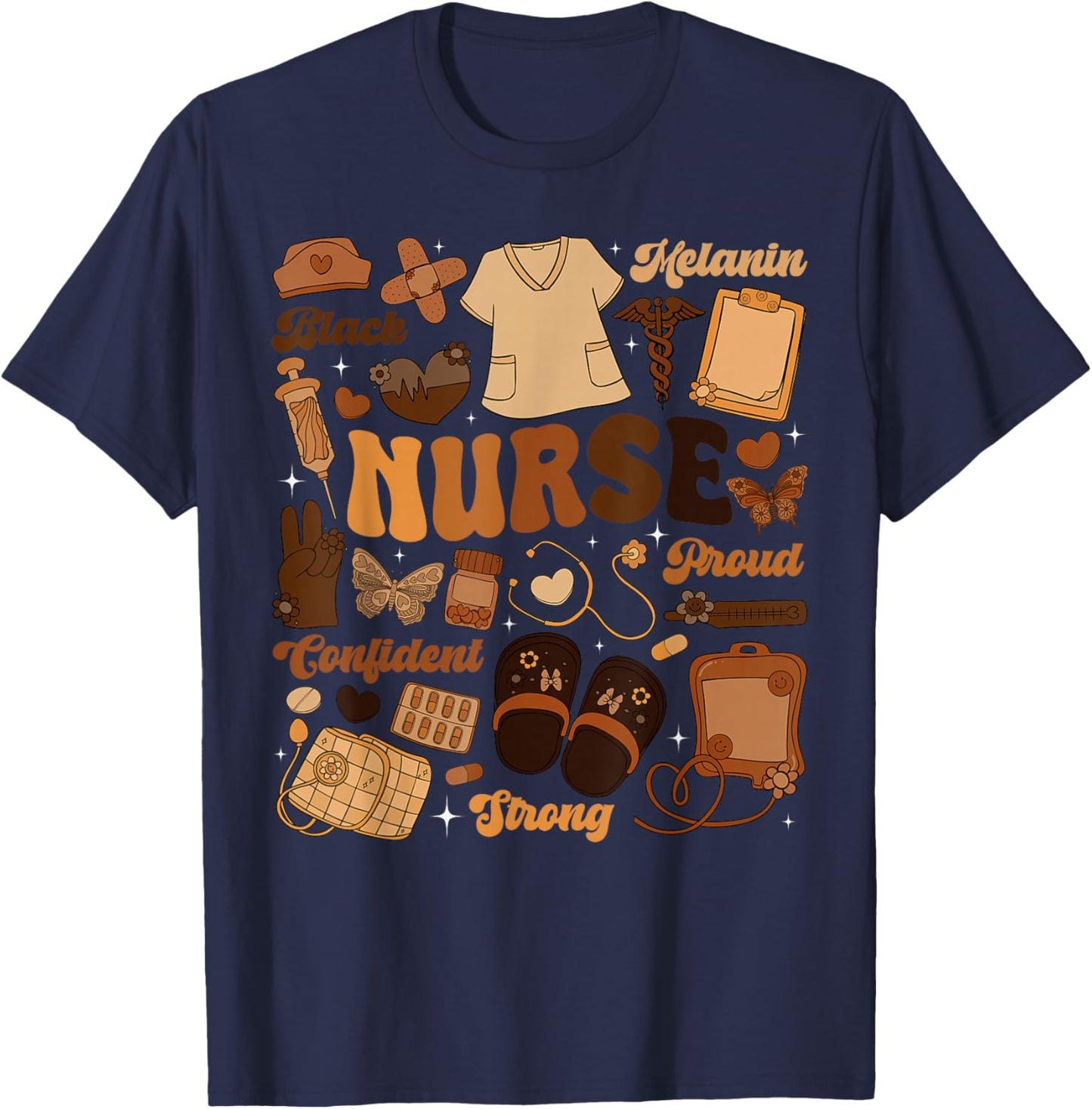 Nurses Black History Month African Americans Women Girls BHM T-Shirt - T-Shirt | Navy