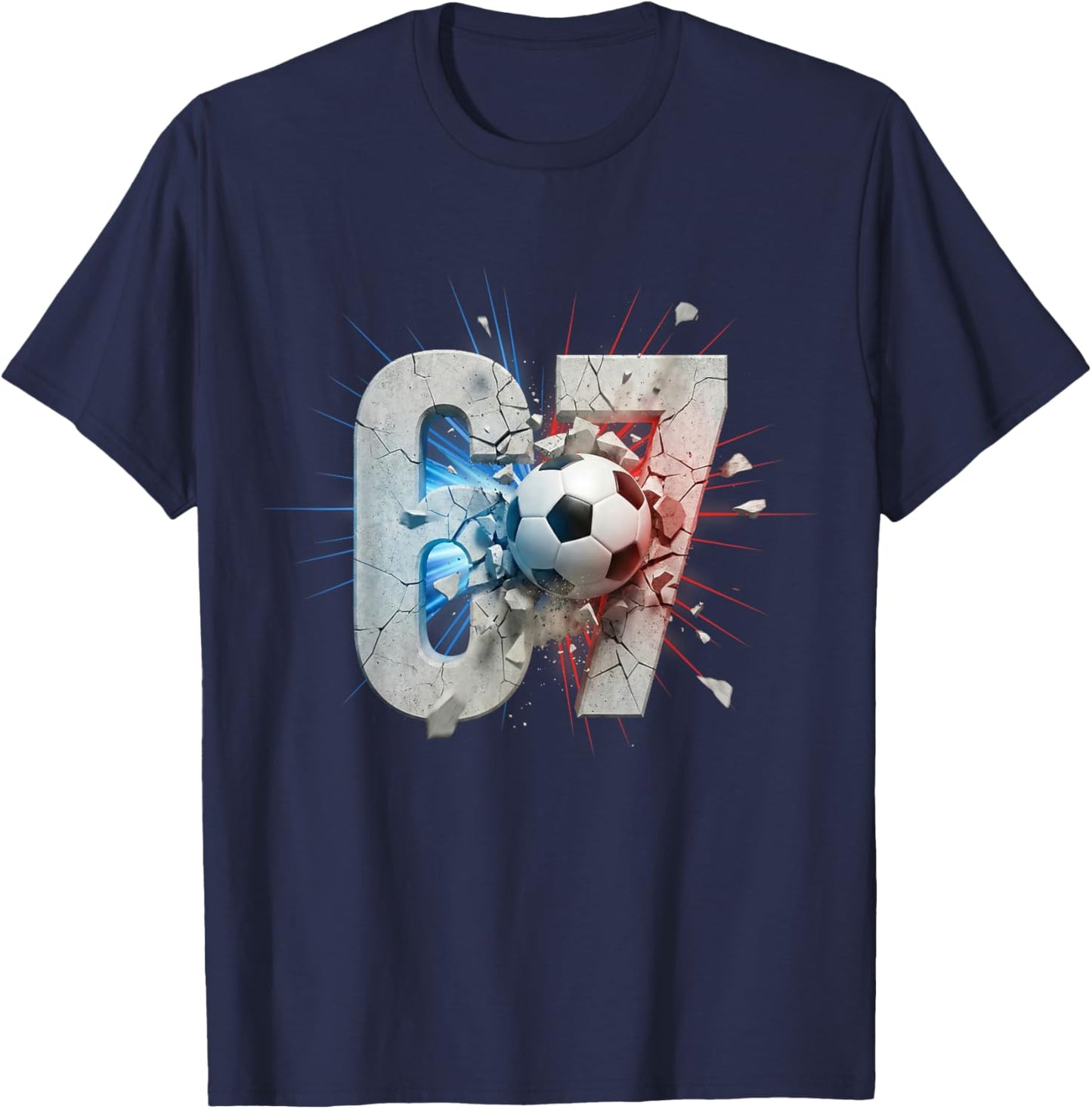 Funny 67 Soccer Drip Six Seven Meme 6 7 Boys Teens Kids 6-7 T-Shirt - T-Shirt | Navy