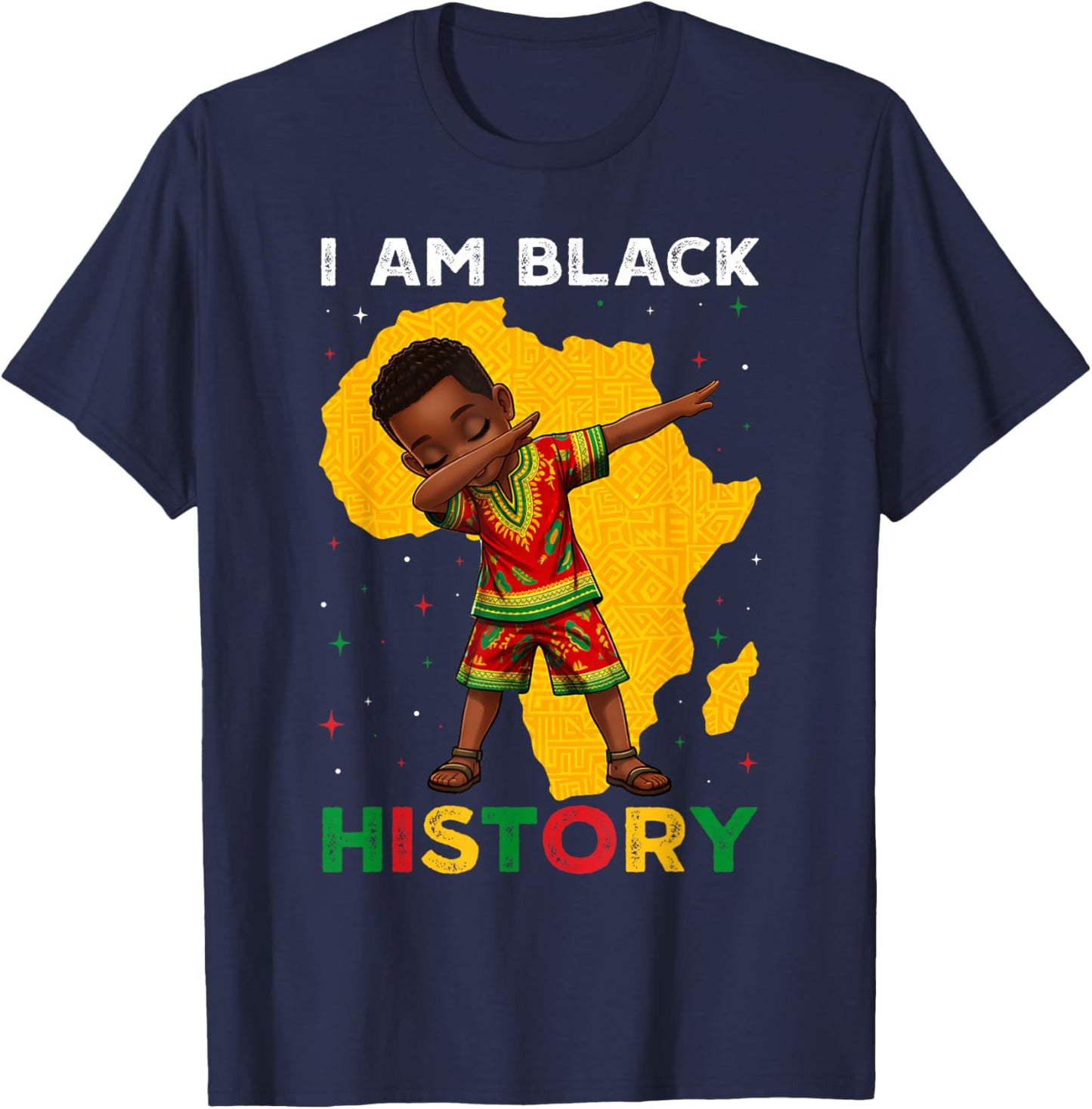 I Am Black History Melanin African Dab Boys Toddlers Kids T-Shirt - T-Shirt | Navy