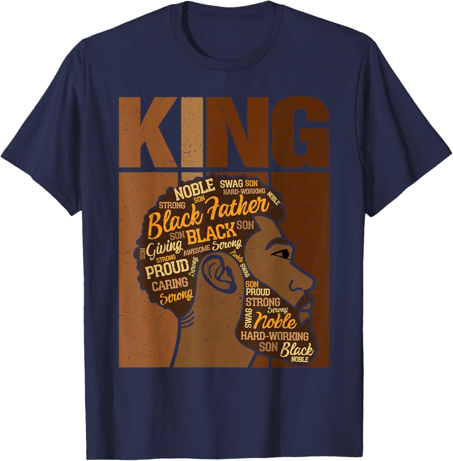 Black History Month King African Melanin Father Men Boy T-Shirt - T-Shirt | Navy