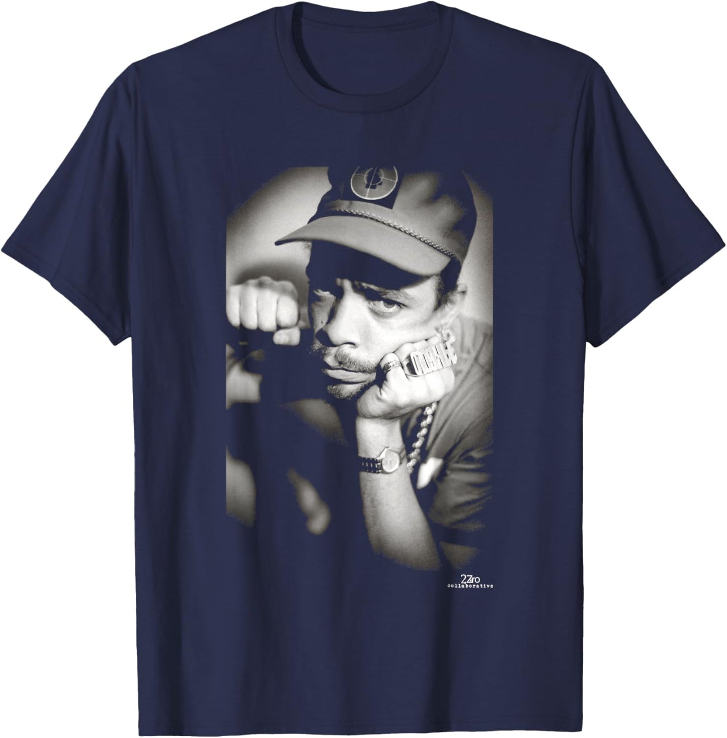 Ice T On UK Rhyme Syndicate Tour by Phil Nicholls T-Shirt - T-Shirt | Navy