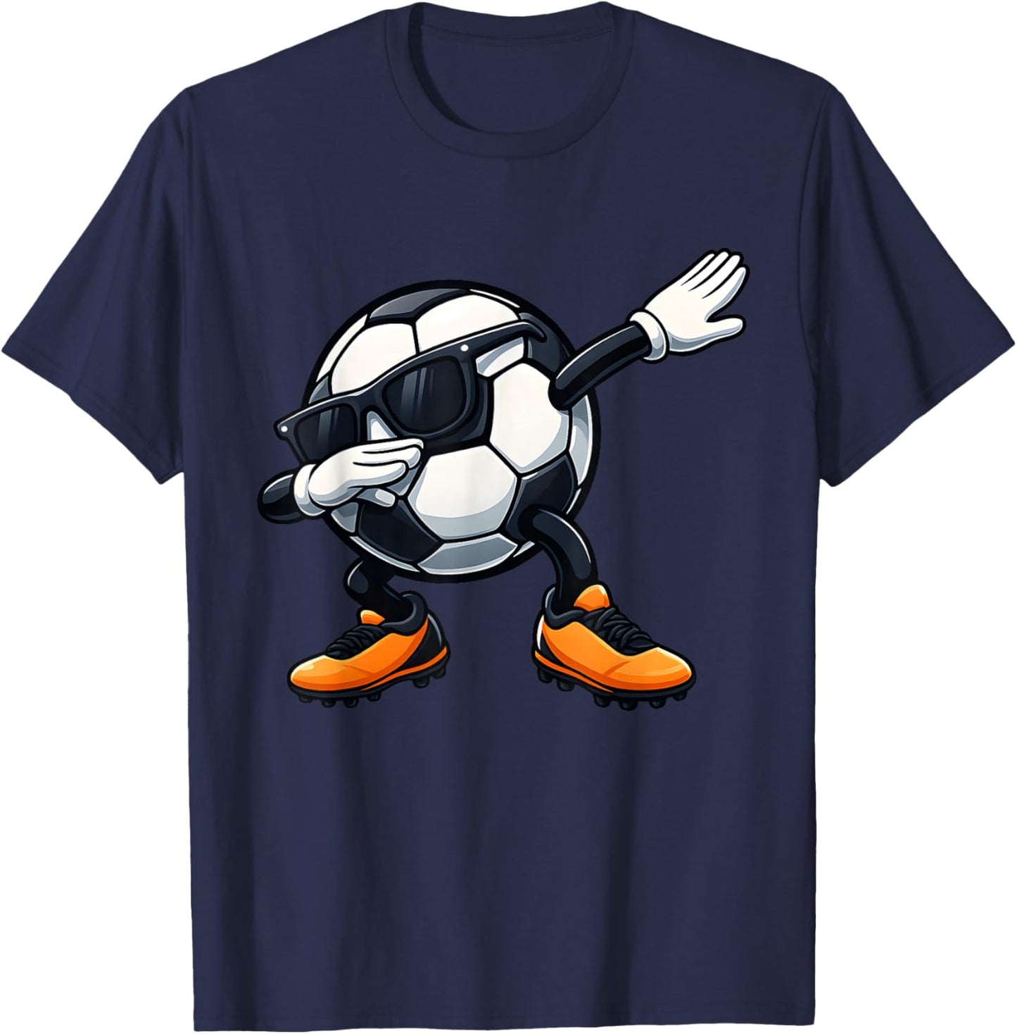 Cute Dabbing Sunglasses Football Soccer Ball Cartoon Funny T-Shirt - T-Shirt | Navy
