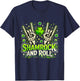 Shamrock and Roll St Patrick Day Rock Vibes T-Shirt - T-Shirt | Navy