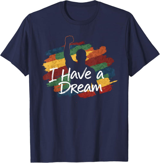 I Have A Dream Black History Saying African Design T-Shirt - T-Shirt | Navy