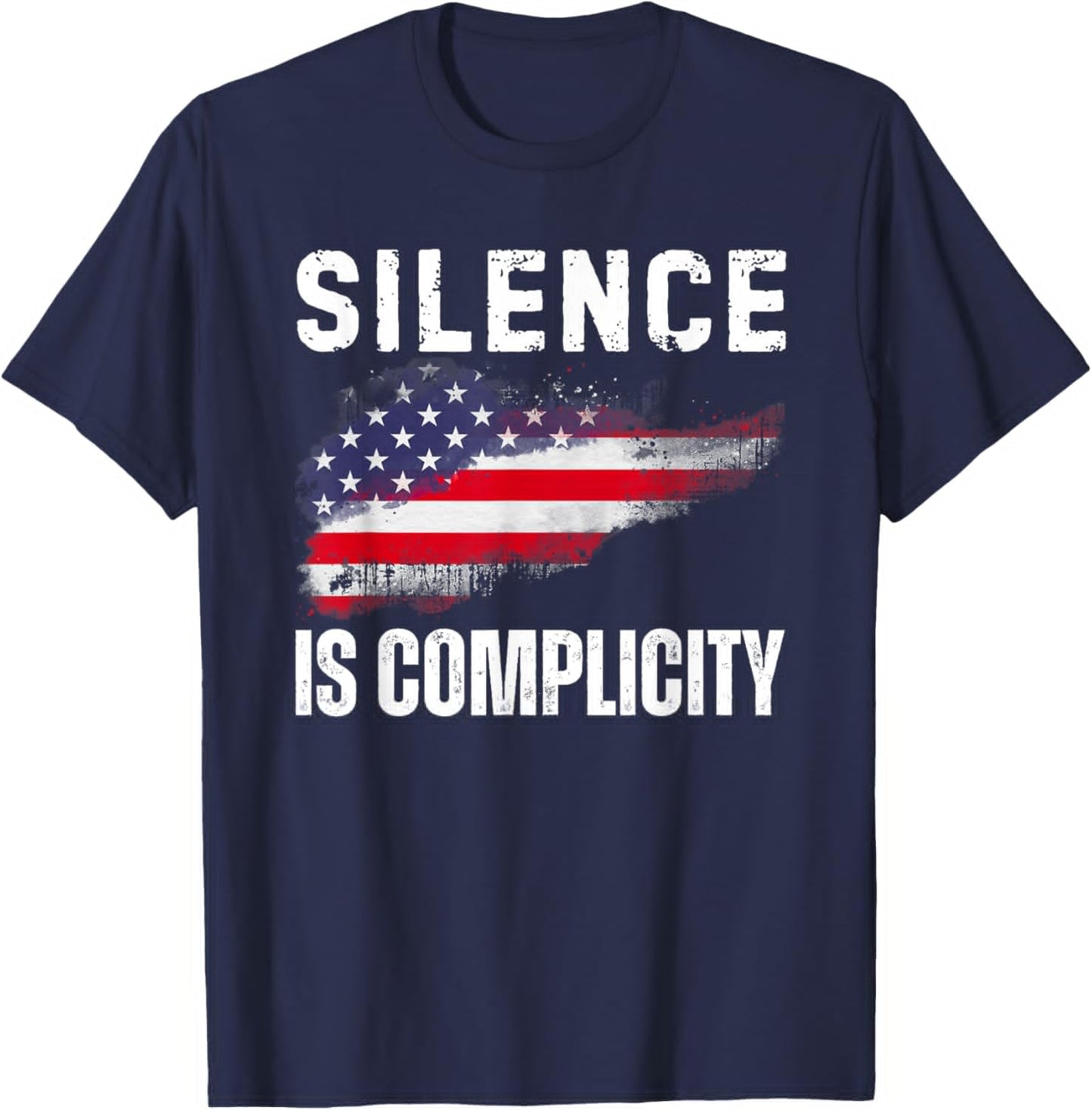 Silence is Complicity Flag T-Shirt - T-Shirt | Navy