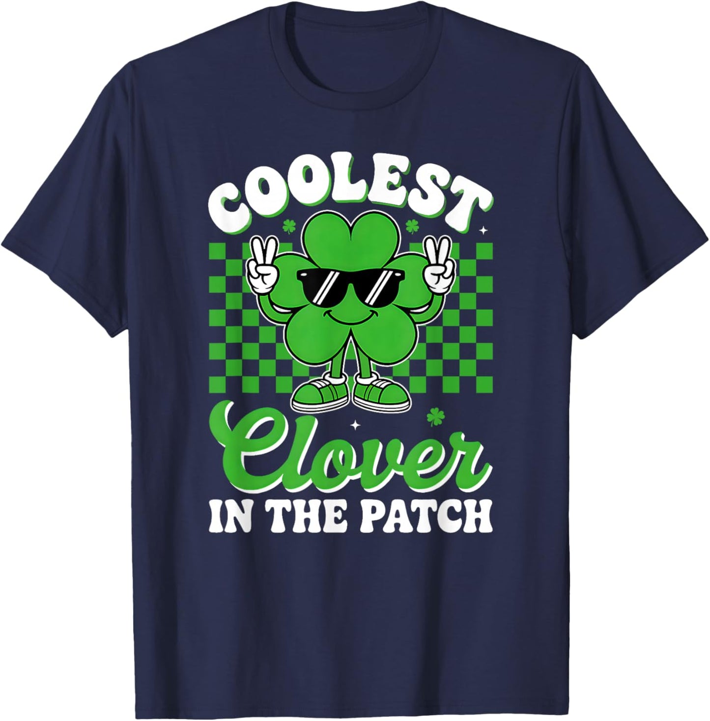 Coolest Clover in The Patch St Patricks Day Irish Boys Kids T-Shirt - T-Shirt | Navy