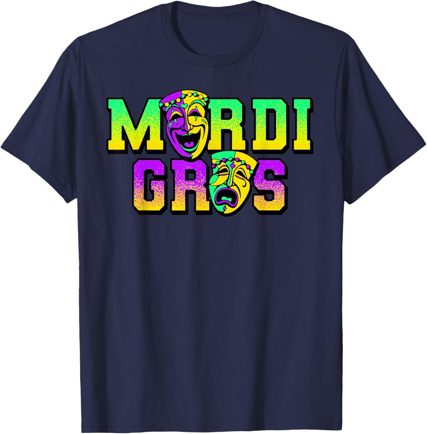 Funny Mardi Gras Costume Funny Party Mask Women Kids T-Shirt - T-Shirt | Navy