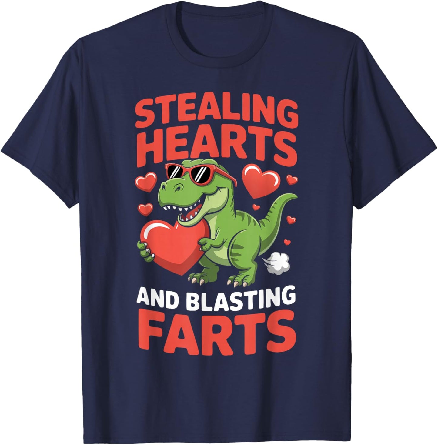 Stealing Hearts and Blasting Farts T-Shirt - T-Shirt | Navy