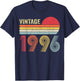 Vintage 1996 30th Birthday Gift Men Women 30 Years Old T-Shirt - T-Shirt | Navy