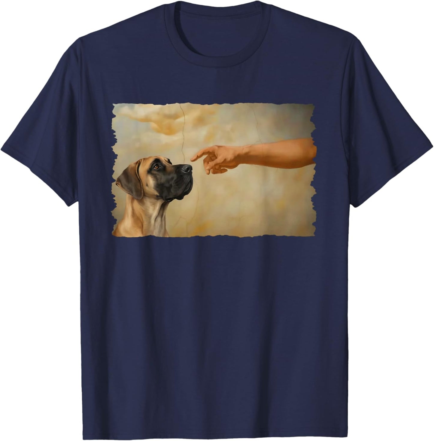 God Creates Great Fawn Great Dane Dog Lover T-Shirt - T-Shirt | Navy