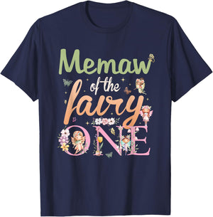 Memaw of The Fairy One 1St Birthday Girl Family Matching T-Shirt - T-Shirt | Navy