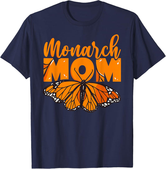 Butterfly Milkweed Monarch mom Butterfly Design T-Shirt - T-Shirt | Navy