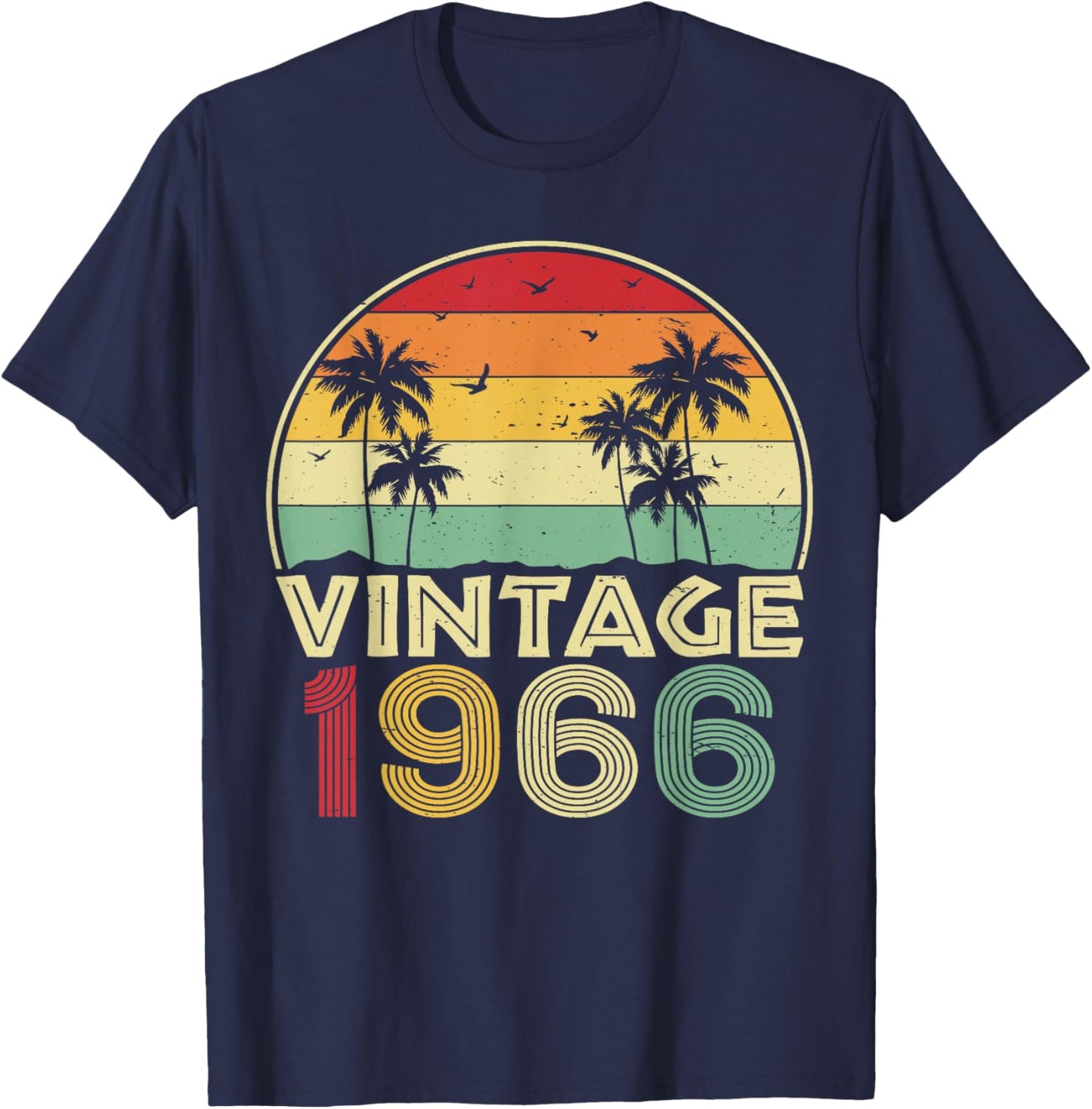 60th Birthday Vintage 1966 Retro 60 Years Old T-Shirt - T-Shirt | Navy
