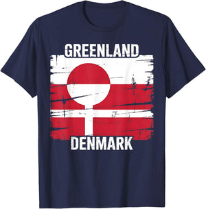 Greenland Denmark Flag United Stand Together Support Freedom T-Shirt - T-Shirt | Navy