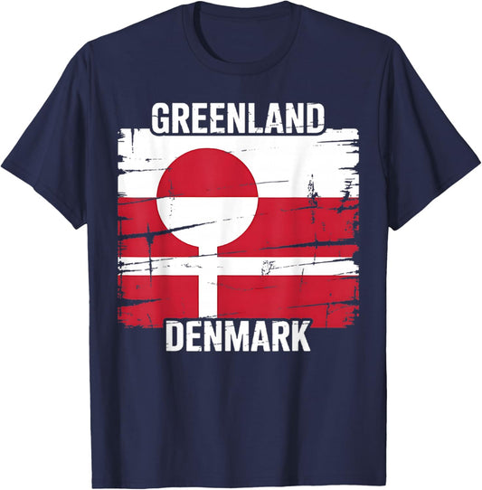 Greenland Denmark Flag United Stand Together Support Freedom T-Shirt - T-Shirt | Navy