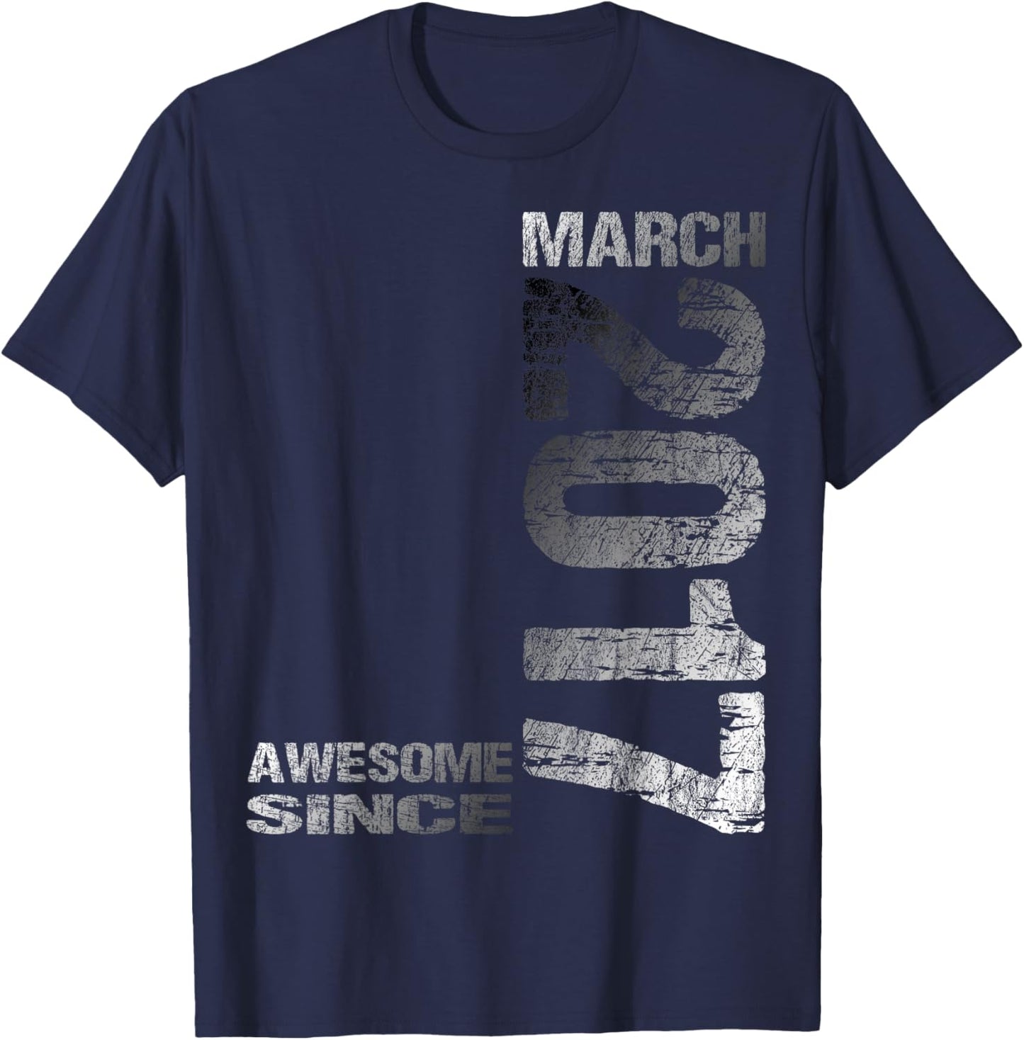 Awesome Since March 2017 Vintage 9. Birthday T-Shirt - T-Shirt | Navy