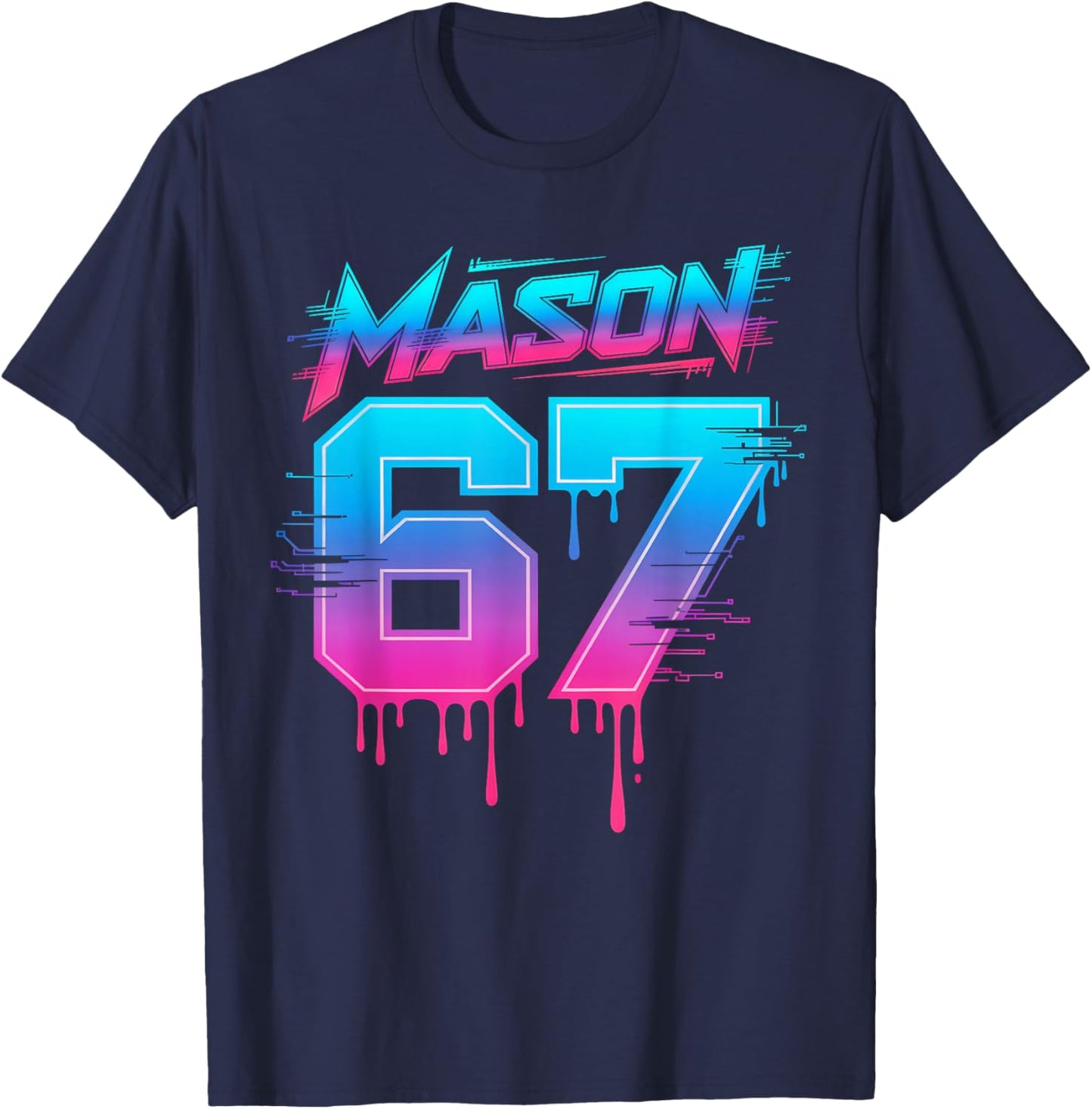 Mason 67 Drip Aesthetic T-Shirt - T-Shirt | Navy