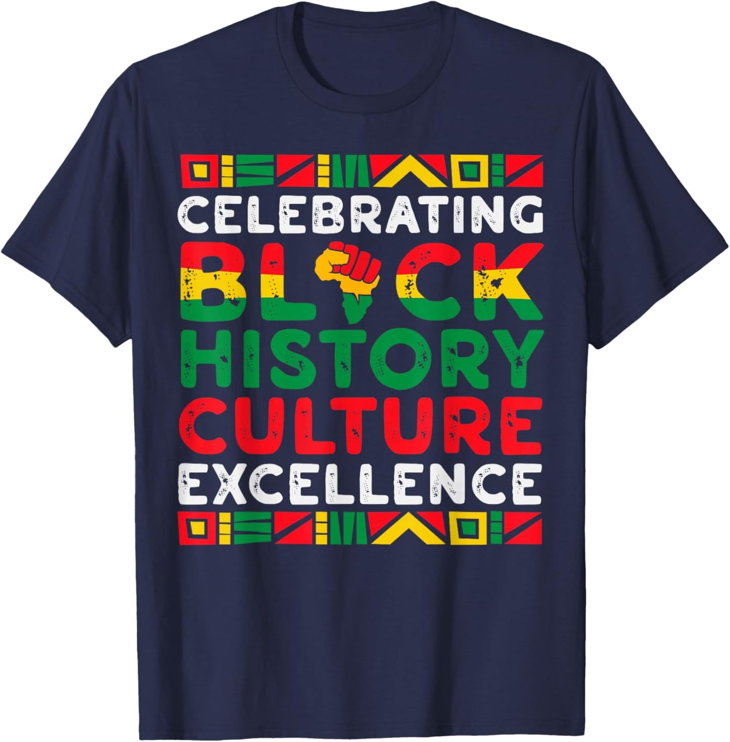 Celebrating Black History Month African American History T-Shirt - T-Shirt | Navy