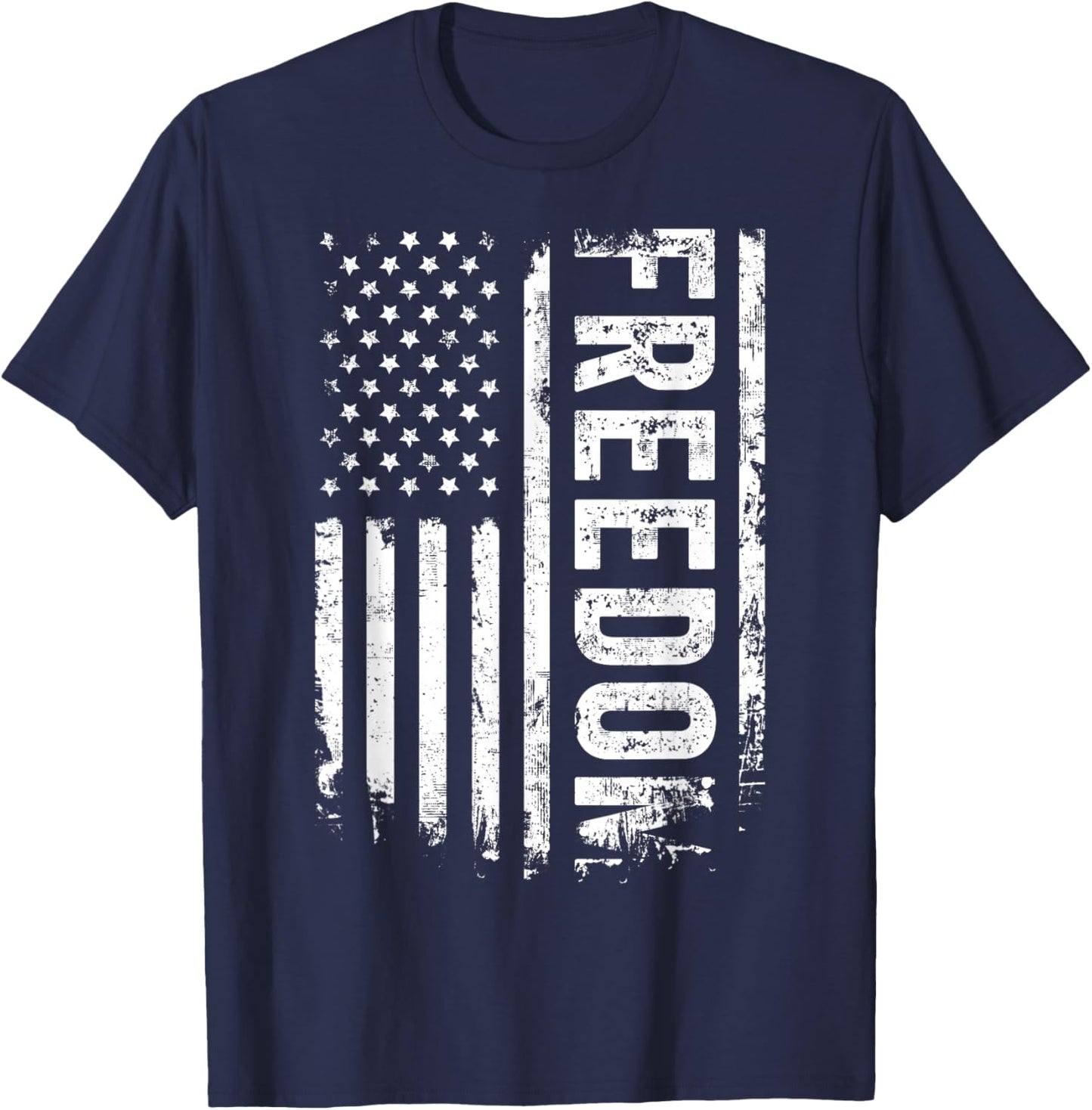 Vintage America Flag Freedom Grunge USA Design T-Shirt - T-Shirt | Navy