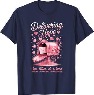 Postal Clerk Breast Cancer Awareness October We Wear Pink T-Shirt - T-Shirt | Navy
