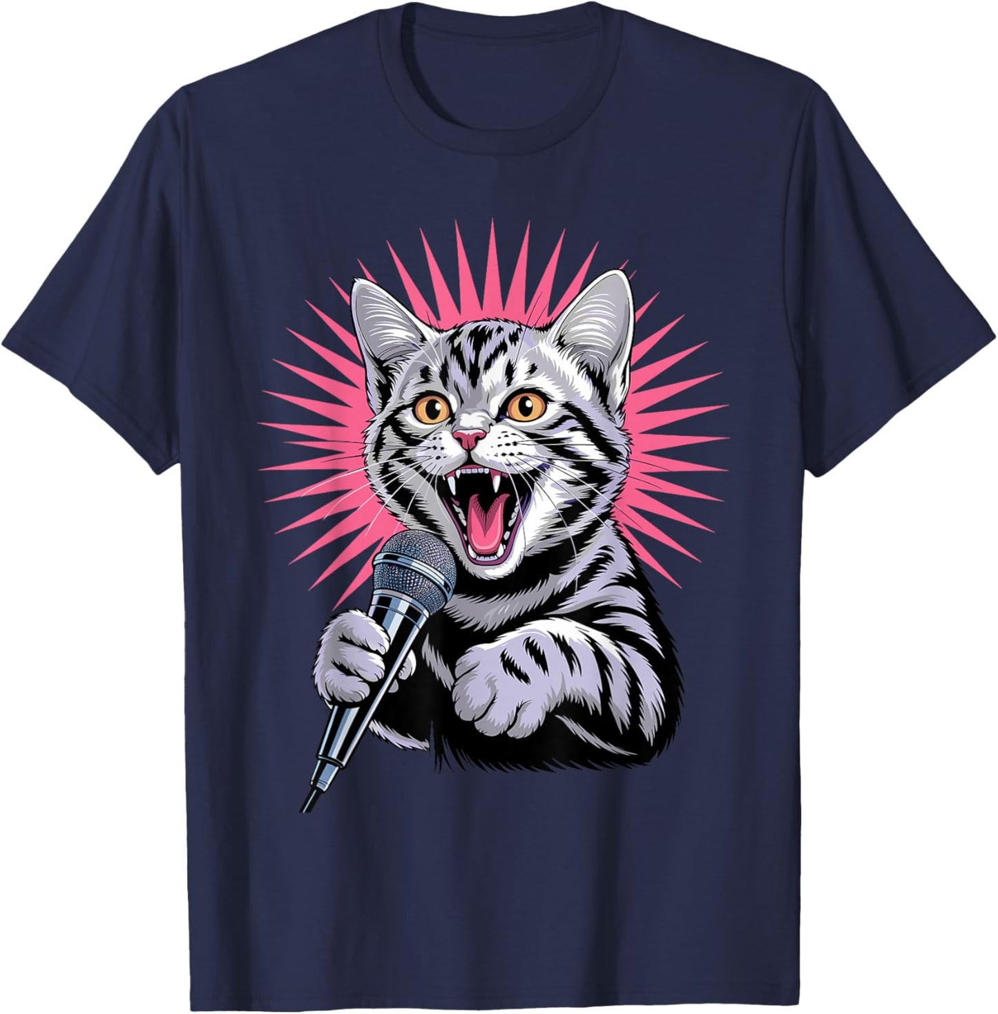 Funny Karaoke Art Women Singing Music Karaoke Lovers T-Shirt - T-Shirt | Navy