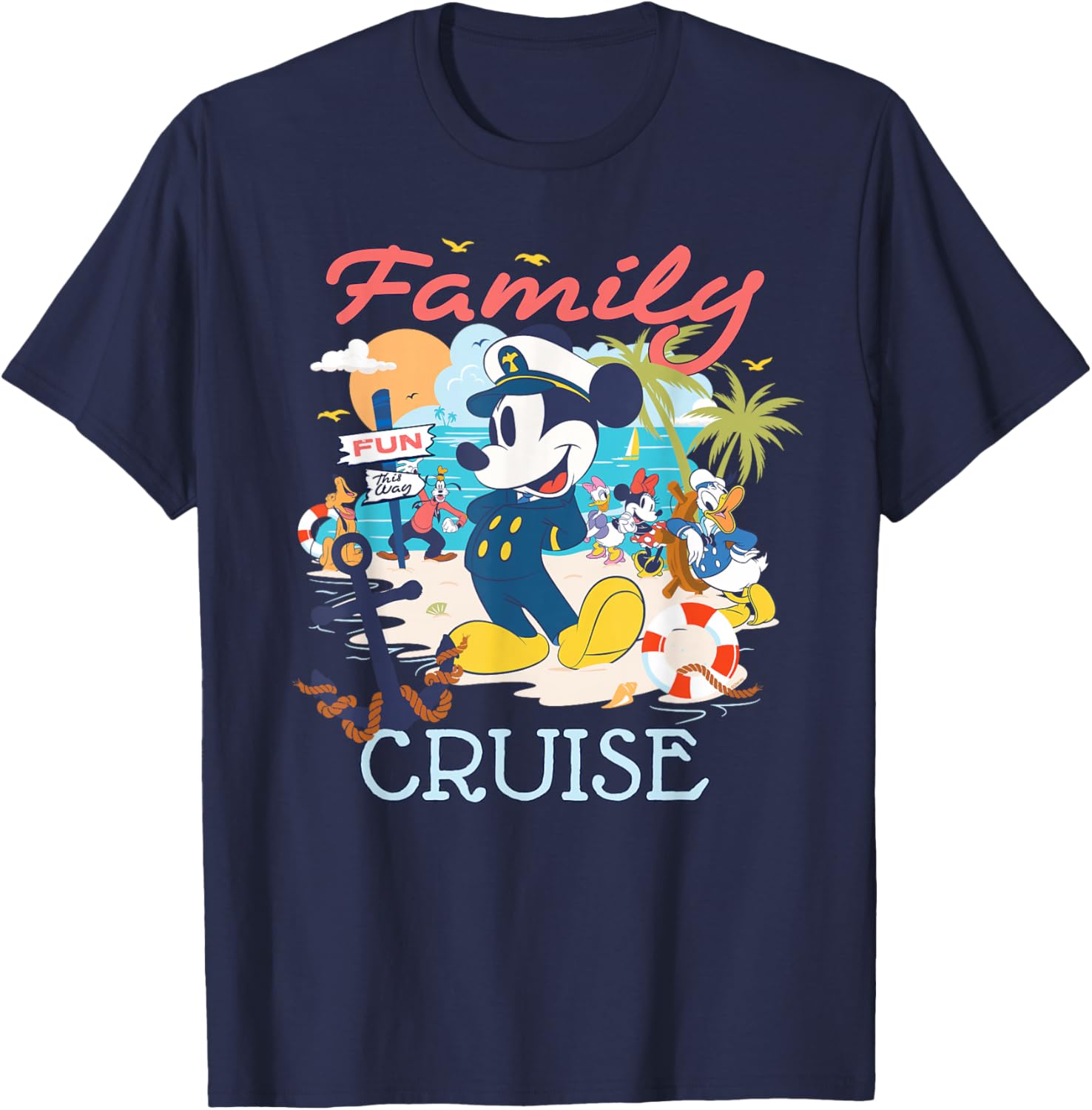 Disney Mickey Mouse & Friends Family Cruise Vacation Trip T-Shirt - T-Shirt | Navy