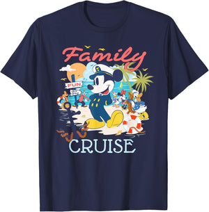 Disney Mickey Mouse & Friends Family Cruise Vacation Trip T-Shirt - T-Shirt | Navy