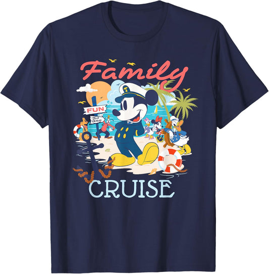 Disney Mickey Mouse & Friends Family Cruise Vacation Trip T-Shirt - T-Shirt | Navy