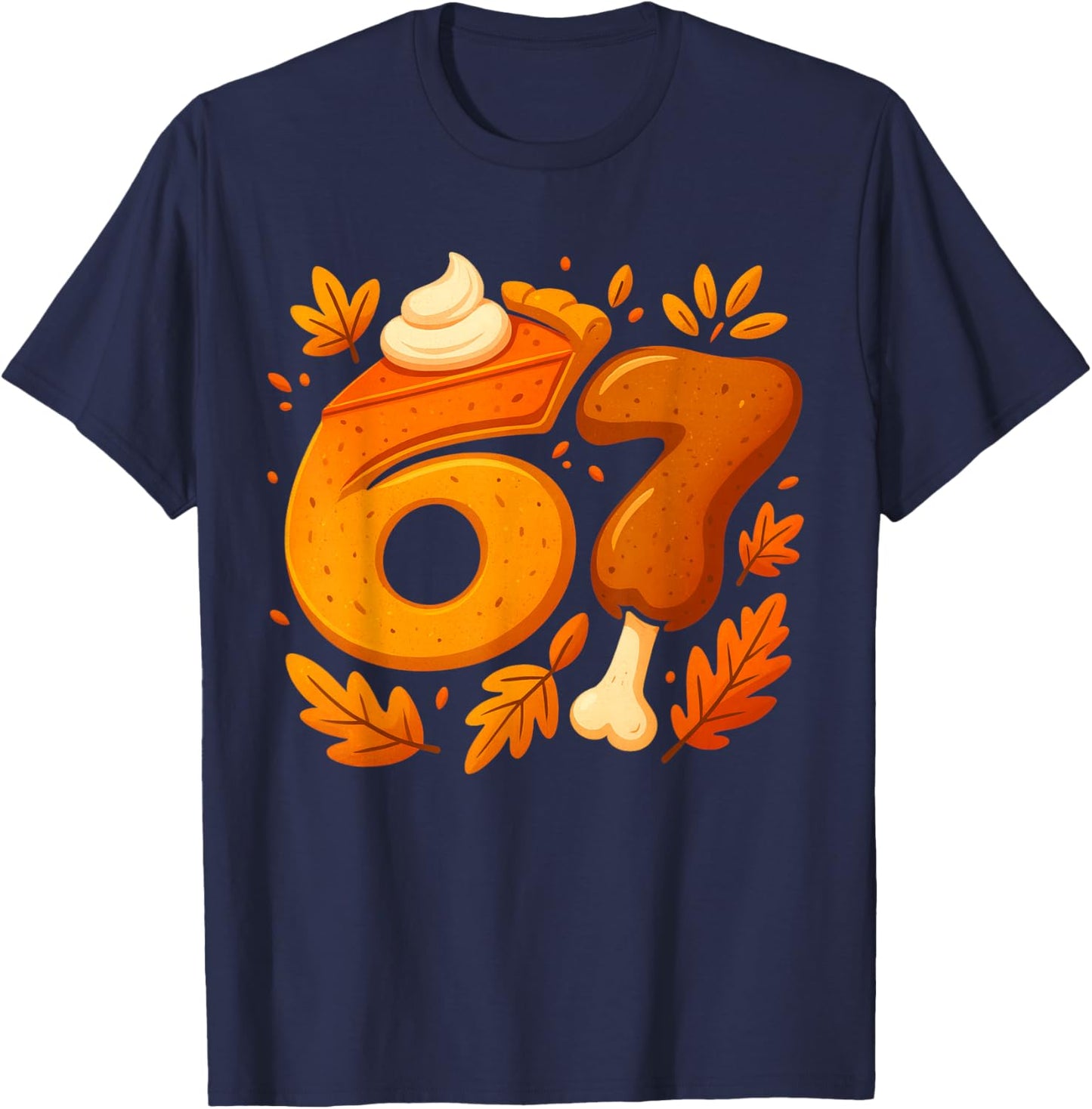 6 7 Six Seven Thanksgiving Gen Z Alpha Meme Slang Boys Kids T-Shirt - T-Shirt | Navy