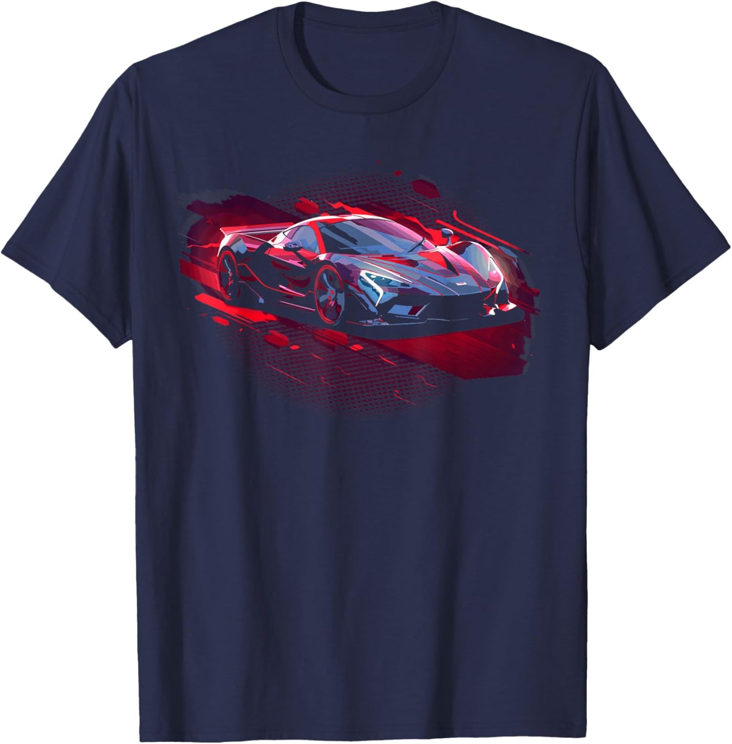 Supercar Exotic Sports Car Concept Poster Style Boys Graphic T-Shirt - T-Shirt | Navy